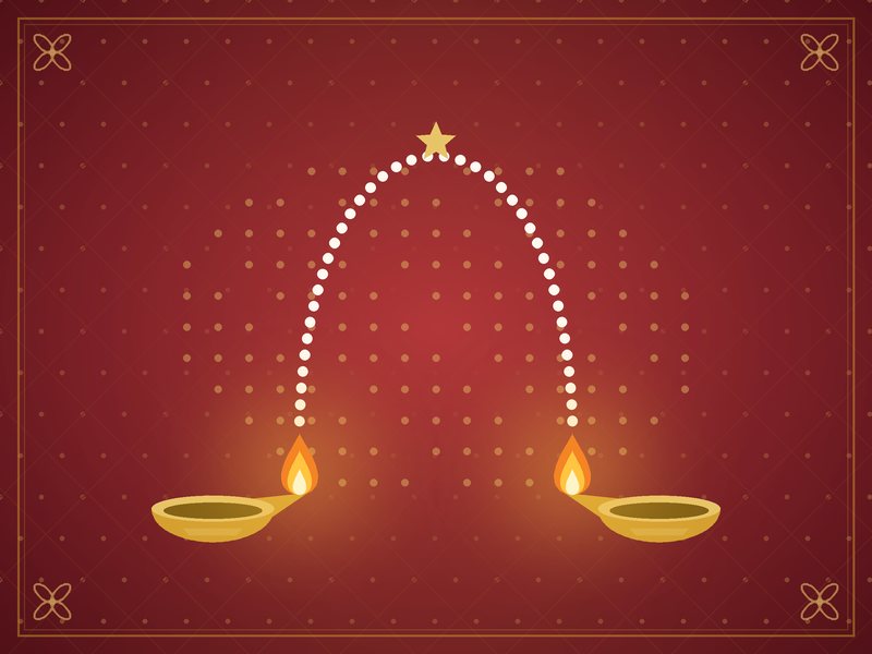 Illustration de deux lampes en laiton reliées par un arc pointillé, évoquant des familles de plusieurs pays, en rouge et or